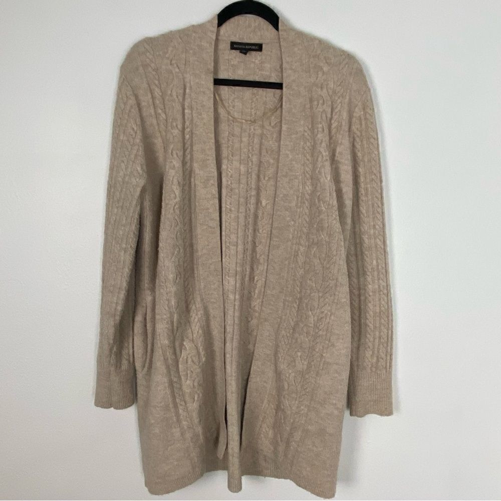 Banana Republic Women’s Cardigan Duster‎ Cable Knit Merino Wool Blend  Medium